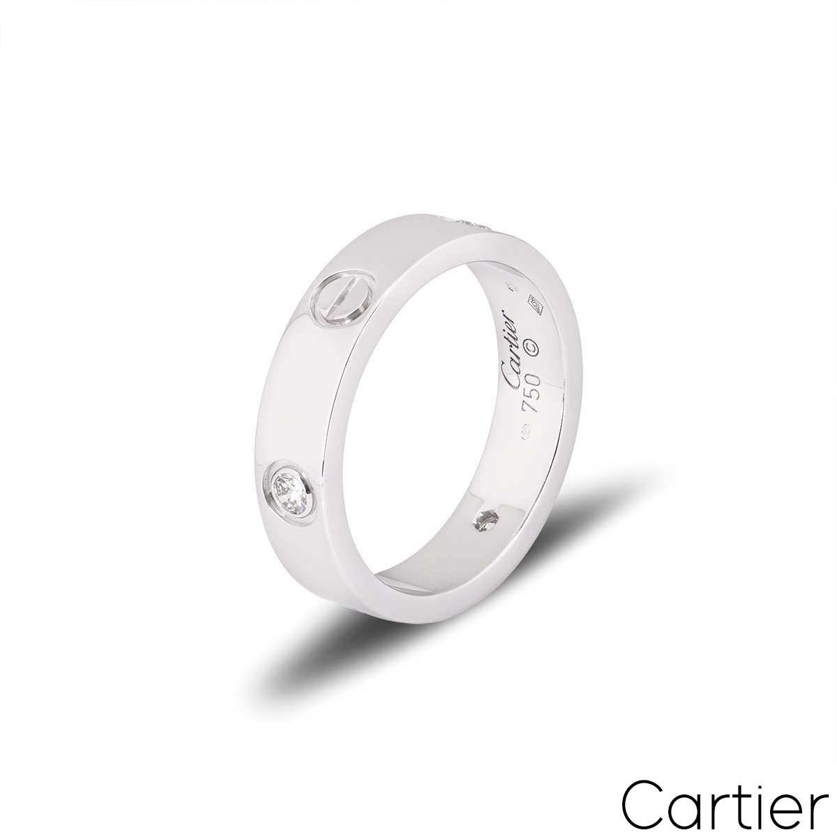 White Gold Half Diamond Love Ring Size 53 B4032500